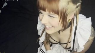 Cute Cat Maid Gets Big Dick in Her Throat