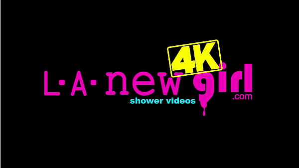 Radiant teen blonde took a shower